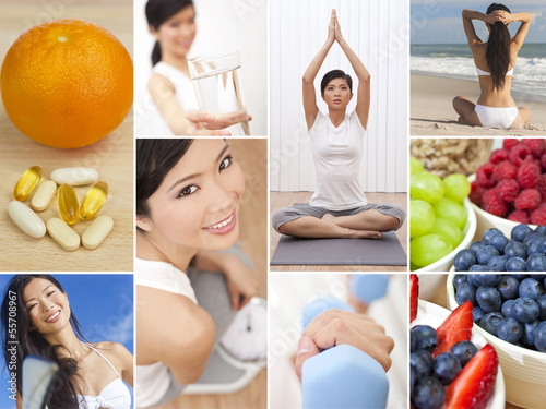 Photo: Montage Oriental Female Woman Healthy Lifestyle Montage Oriental Female Woman Healthy Lifestyle