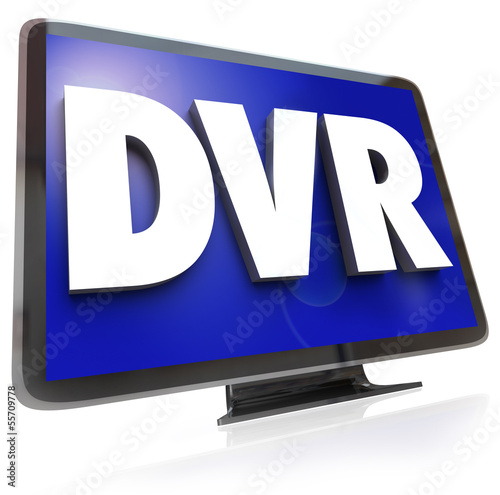 Illustration: DVR Letters on Widescreen TV HDTV Television DVR Letters on Widescreen TV HDTV Television