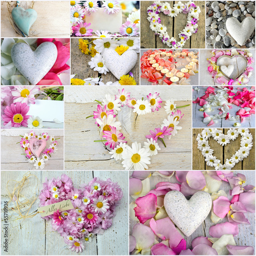 Photo: Romantik: Collage aus verschiedenen Herzen Romantik: Collage aus verschiedenen Herzen
