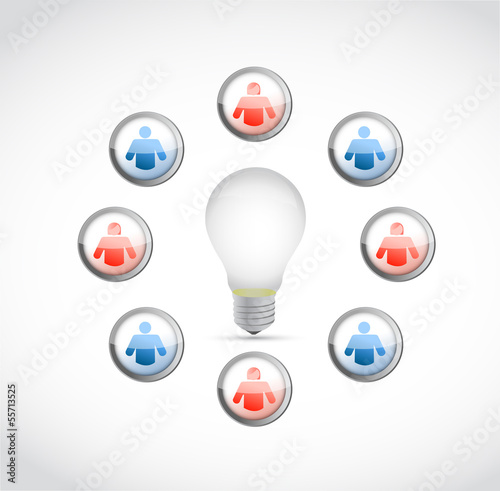 Illustration: teamwork idea light bulb illustration network teamwork idea light bulb illustration network
