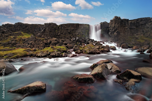 Photo: Oxararfoss waterfall in Thingvellir, Iceland Oxararfoss waterfall in Thingvellir, Iceland