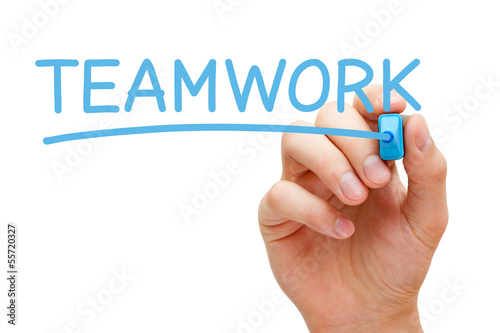 Photo: Teamwork Blue Marker Teamwork Blue Marker