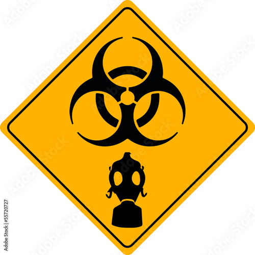 Vector: WArnschild Toxisch Radioaktiv Giftgas Gas Schutz Warnung WArnschild Toxisch Radioaktiv Giftgas Gas Schutz Warnung