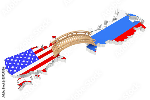 Illustration: Bridge between USA and Russia Bridge between USA and Russia