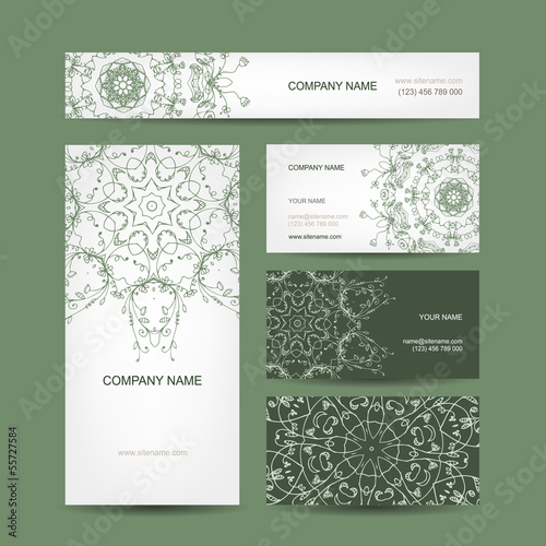 Vector: Business cards collection, floral design Business cards collection, floral design
