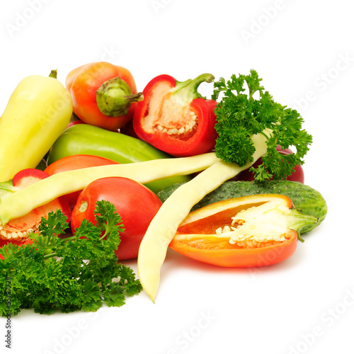 Photo: fresh vegetables on white fresh vegetables on white