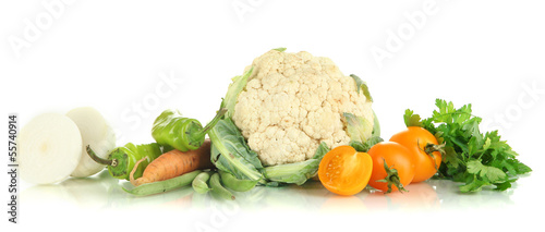 Photo: Fresh vegetables isolated on white Fresh vegetables isolated on white