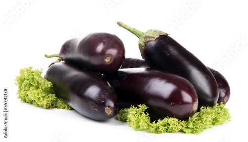 Photo: Fresh eggplants isolated on white Fresh eggplants isolated on white