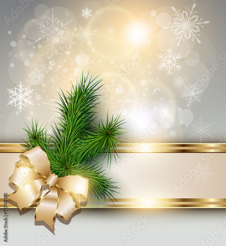 Vector: Christmas background with snowflakes and christmas tree. Christmas background with snowflakes and christmas tree.