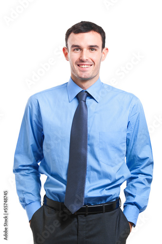 Photo: Smiling businessman on white background Smiling businessman on white background