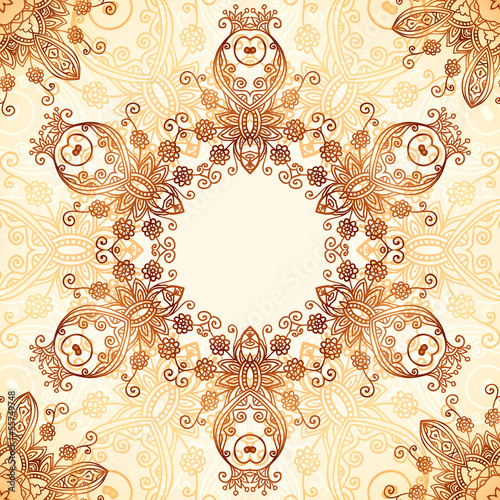 Vector: Ornate vintage circle pattern in mehndi style Ornate vintage circle pattern in mehndi style
