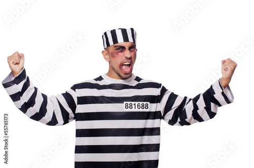 Photo: Prisoner with bad bruises on white Prisoner with bad bruises on white