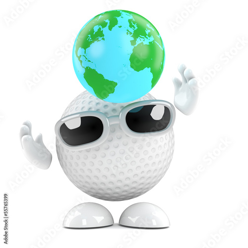 Illustration: Golfball catches a globe Golfball catches a globe