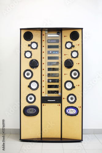 Photo: Stand with sample of acoustics for automobiles - car radio Stand with sample of acoustics for automobiles - car radio