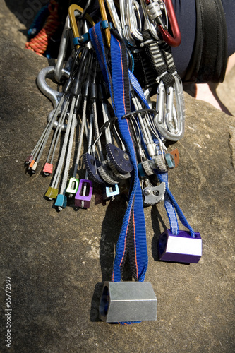 Photo: Person mit Bergsteigerausrüstung Person mit Bergsteigerausrüstung