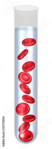 Illustration: rote Blutkörperchen im Reagenzglas rote Blutkörperchen im Reagenzglas