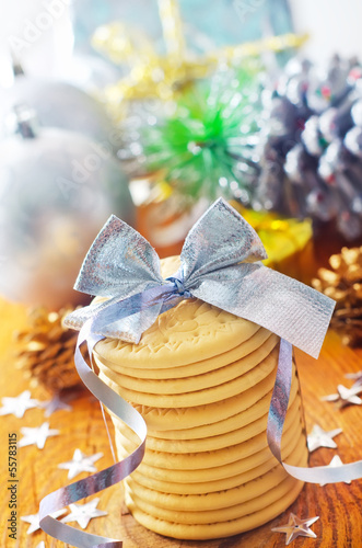 Photo: cookies and christmas decoration cookies and christmas decoration