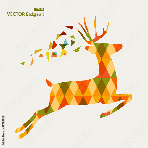  Colorful fall season reindeer triangle composition EPS10 file ba