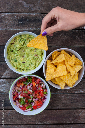 Photo: tasty nachos and dips tasty nachos and dips