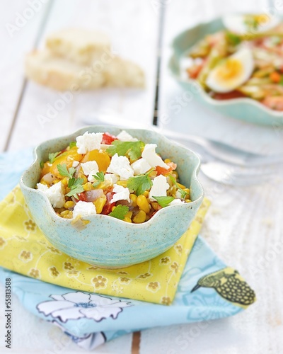 Photo: corn salad with feta corn salad with feta