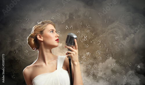 Photo: Female blonde singer Female blonde singer