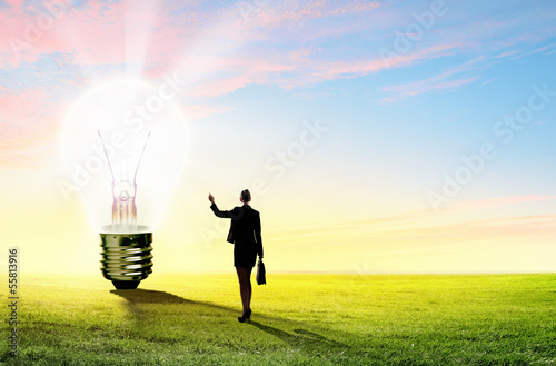 Photo: Business woman and ecology issue Business woman and ecology issue