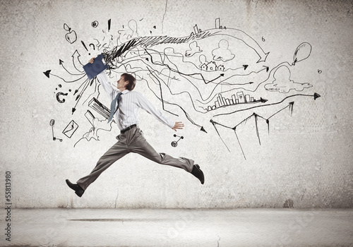 Photo: Jumping businessman Jumping businessman