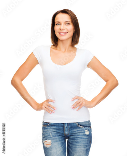 Photo: woman in blank white t-shirt woman in blank white t-shirt