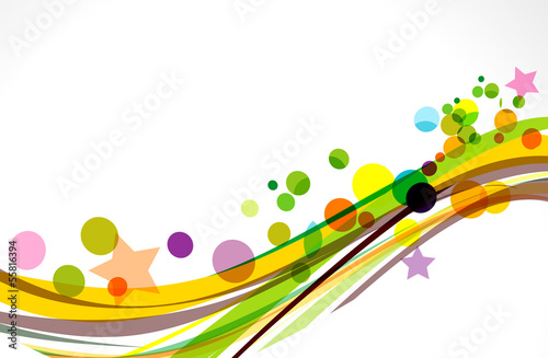 Vector: colorful wave background with stars colorful wave background with stars