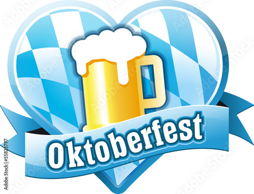 Vector: Button Oktoberfest in Herzform Button Oktoberfest in Herzform