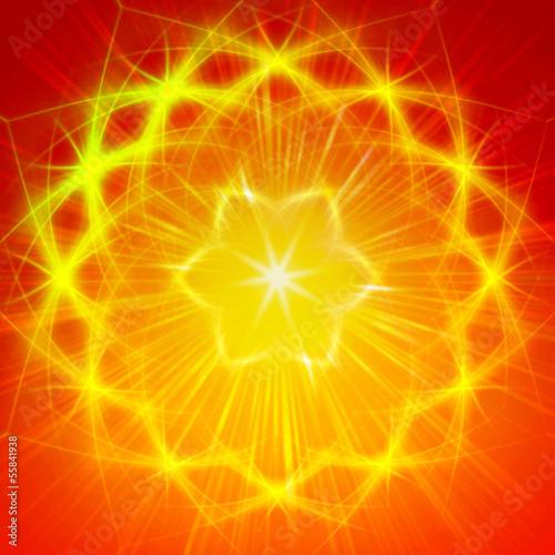 Illustration: shining yellow lights like mandala shining yellow lights like mandala