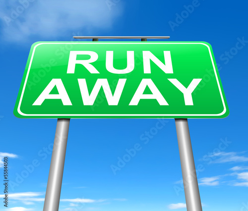 Illustration: Run away concept. Run away concept.