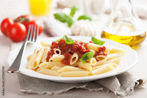 Photo: italian pasta with tomato sauce italian pasta with tomato sauce