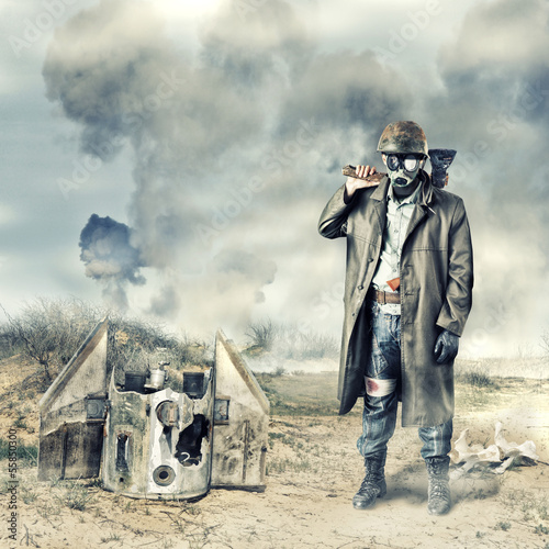 Photo: Post apocalyptic survivor holding axe Post apocalyptic survivor holding axe