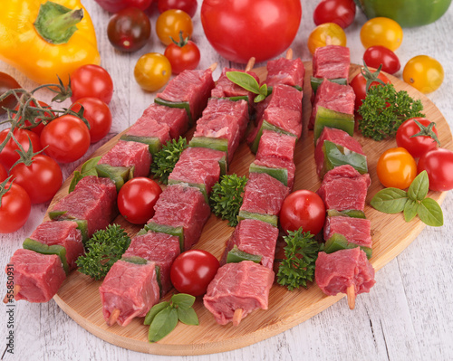 Photo: pieces of meat with vegetables pieces of meat with vegetables