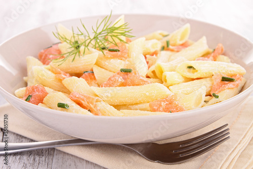 Photo: pasta with salmon and cream pasta with salmon and cream