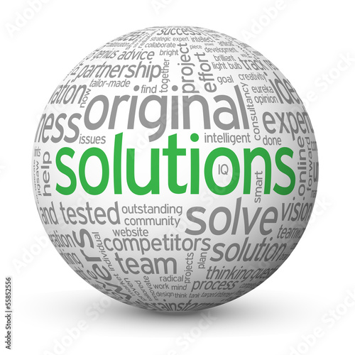 Illustration: "SOLUTIONS" Tag Cloud Globe (ideas business projects innovation) "SOLUTIONS" Tag Cloud Globe (ideas business projects innovation)