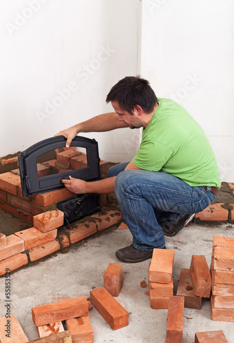 Photo: Building a masonry heater Building a masonry heater