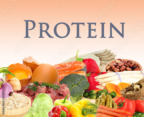 Photo: Collage of products containing protein Collage of products containing protein