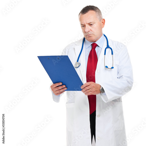Photo: Mature doctor isolated on white Mature doctor isolated on white