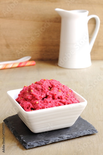 Photo: Beetroot and chickpea hummus dip Beetroot and chickpea hummus dip