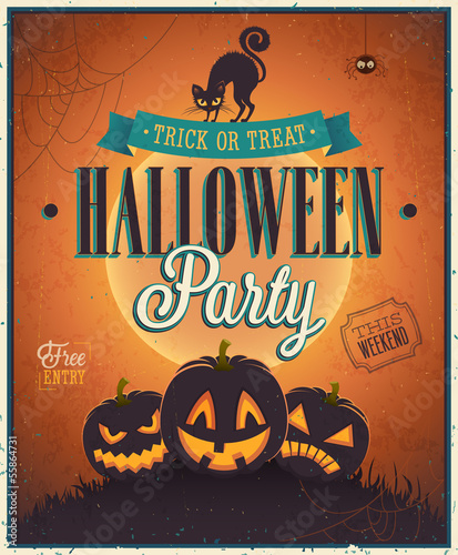 Vector: Happy Halloween Poster. Vector illustration. Happy Halloween Poster. Vector illustration.