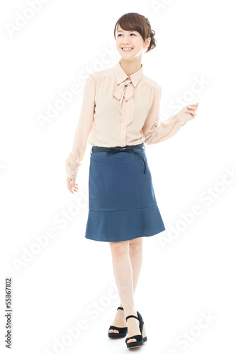Photo: Beautiful asian business woman isolated on white background Beautiful asian business woman isolated on white background