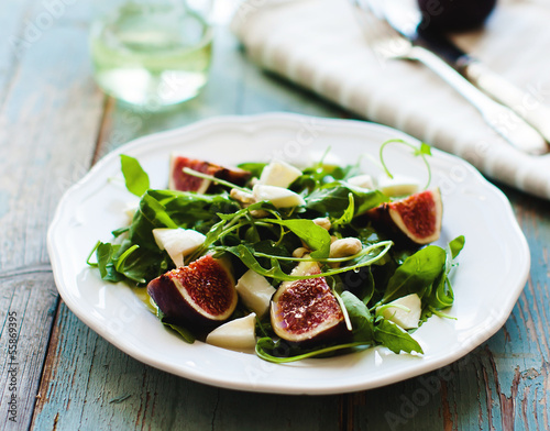 Photo: Fig,arugula and cheese salad Fig,arugula and cheese salad