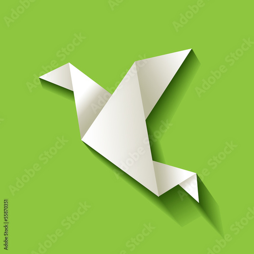 Vector: Freelancer Vogel Origami Hintergrund Grün Freelancer Vogel Origami Hintergrund Grün