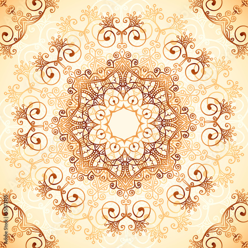 Vector: Ornate vintage vector pattern in mehndi style Ornate vintage vector pattern in mehndi style