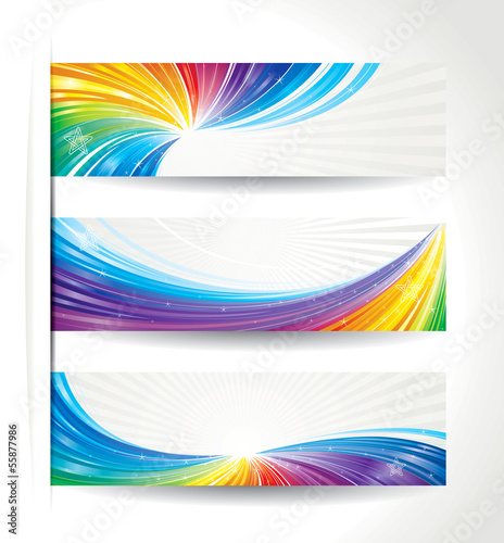 Vector: Set of celebration colorful wave backgrounds. Set of celebration colorful wave backgrounds.