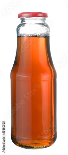 Photo: Apple juice in a glass bottle Apple juice in a glass bottle