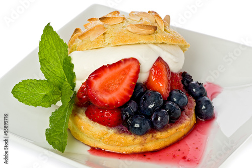 Photo: Strawberry and Blueberry Shortcake Strawberry and Blueberry Shortcake