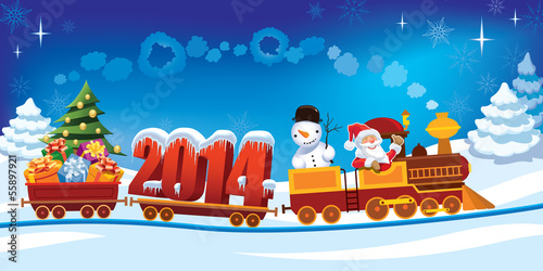 Vector: Christmas train Christmas train